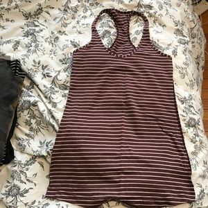 Lululemon Cool Tank Size 6 Striped Maroon